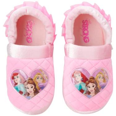 Imagem de Disney Pantufas femininas Princesas – Chinelos felpudos: Enrolados, Pequena Sereia, A Bela e a Fera (Bebê/Criança pequena), Ariel/Rapunzel/Belle, 7-8 Big Kid