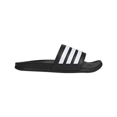 Imagem de adidas Sandália Adilette Comfort Slides unissex para adultos, Núcleo preto/branco, 15