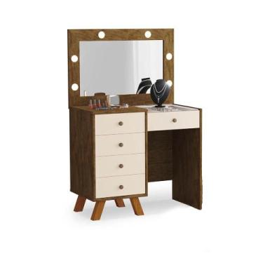 Imagem de Penteadeira com 5 Gavetas Marselha Malbec Off White - Mais de Casa