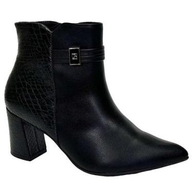 Imagem de Bota Piccadilly Bico Fino Salto Alto - Feminina, Preto, 38