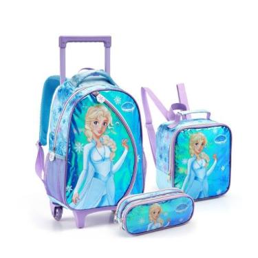 Imagem de Kit Rodinha Escolar Infantil Feminina Princesa Da Neve - Seanite