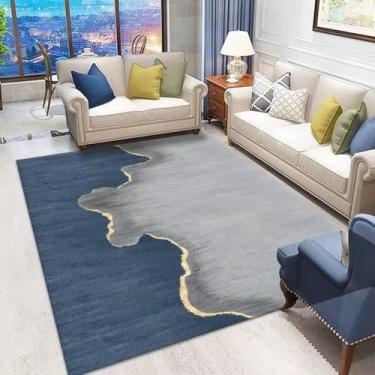 Imagem de Tapete abstrato moderno para decoração de casa, carpetes para sala de estar, cinza, tamanho grande, sofá, área, quarto, varanda, decoração, tapete de chão, flanela 7.200 x 300 cm 78,7 x 118 pol.