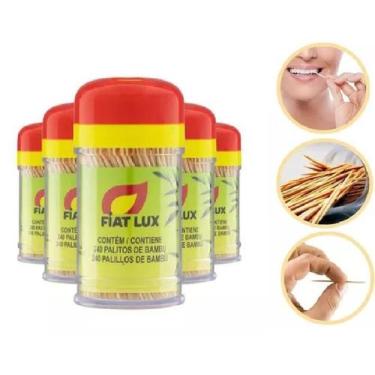 Imagem de Kit 3 Paliteiro Palito de Dente Total 720 Palitos de Bambu - Fiat Lux