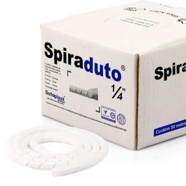 Imagem de Organizador Fios e Cabos Spiraduto 1/4 Branco - 3 Metros - DUTOPLAST