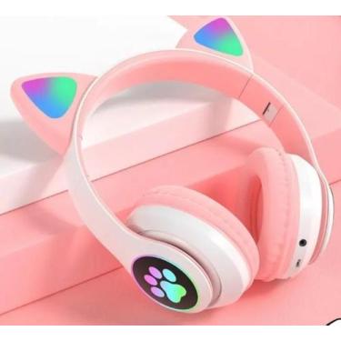 Imagem de Fone De Ouvido Bluetooth Orelha Gatinho Infantil Led Sem Fio - Bul Ele