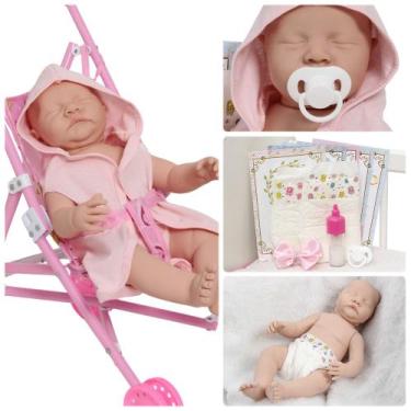 Imagem de Bebê Reborn Realista Enxoval Com Carrinho Fofinha Enxoval - Cegonha Re
