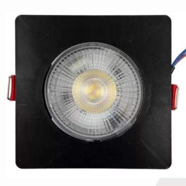 Imagem de Kit 4 Spot Preto Led De Embutir Quadrado 5w 6500k Luz Branca Bivolt Av