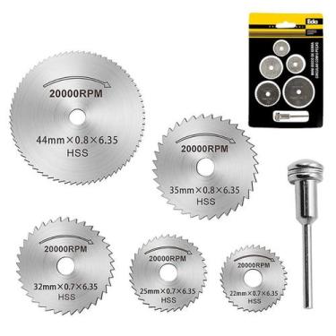 Imagem de Kit 5 Discos Lâmina Serra Para Micro Retífica Corte Madeira - Eda Prof