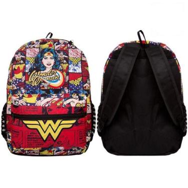 Imagem de Mochila Infantil Mulher Maravilha Alça Reforçada 41cm - Toys 2U