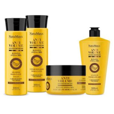 Imagem de Kit AntiVolume Shampoo + Cond. + Máscara + Leave-in NatuMaxx