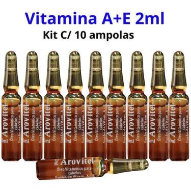 Imagem de Arovitel Vitamina A+E 2 Ml Kit C/ 10 Ampolas - Fortalecimento Capilar