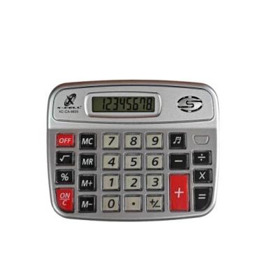 Imagem de Calculadora Eletrônica Digital 8 Dígitos Mesa E Bolso - X-CELL, PRATA