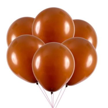 Imagem de 50 Balão Bexigas N9" Decoração Marrom Mais cor e brilho - joy