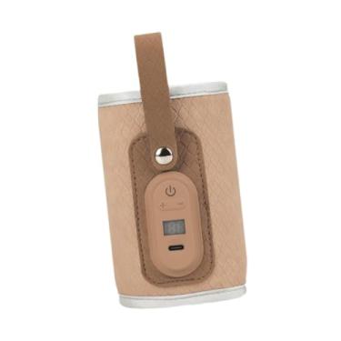 Imagem de Esquirla Bebês Aquecedor de mamadeira Bolsa térmica para mamadeira Economia de espaço Alimentado por USB Mamadeiras de amamentação Retentor de calor para, Cáqui