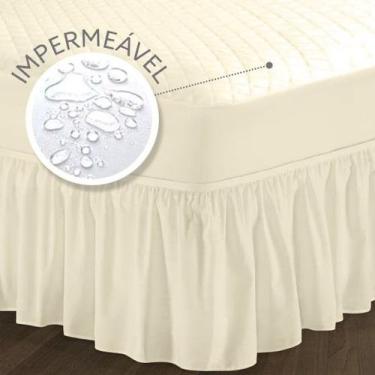 Imagem de Conjunto Impermeável Capa para Colchão Casal Queen Palha + Saia box - 