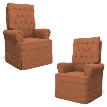 Imagem de Kit 02 Poltronas de Amamentação e Descanso Com Balanço Laís G05 Veludo