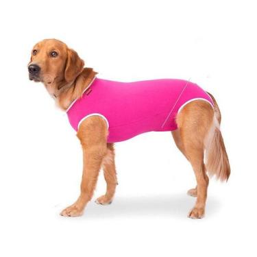 Imagem de Roupa Cirúrgica Confortpet Regular Macho e Fêmea Rosa para Cães - Tama