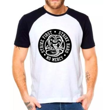 Imagem de Camiseta Masculina Raglan Branca Cobra Kai 02 - DESIGN CAMISETAS, Pret
