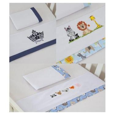Imagem de Kit 3  Jogos de Lençóis Mini Berço 9 peças Príncipe e Safari - Carinha