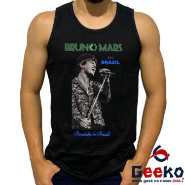 Imagem de Regata Bruno Mars 100% Algodão Bruninho Live in Brazil 2024 Brasil Cam