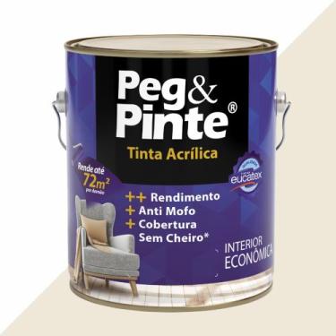 Imagem de Tinta Acrílica para Parede Peg e Pinte 3,6L Eucatex, Branco Gelo