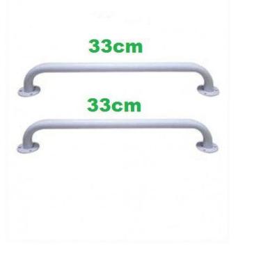 Imagem de Kit 2 Barra De Apoio Reforçada Metal Grosso 33cm Banheiro Idoso Defici