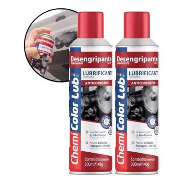 Imagem de Kit 2 Desengripante Spray 300ml Óleo Lubrificante Chemicolor - Baston