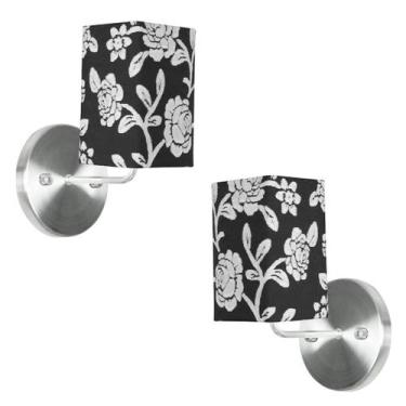 Imagem de Kit 2 Arandela De Cupula Quadrada Floral Prata - MARRYLUZ