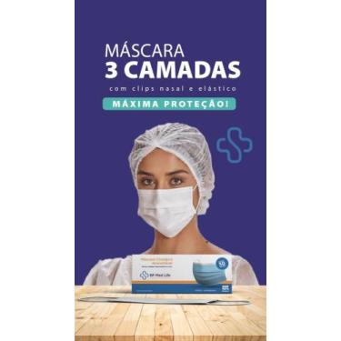 Imagem de Máscaras descartáveis tripla 50 und - Bp Med Life, Branco