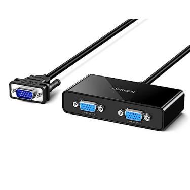 Imagem de UGREEN Divisor VGA 1 em 2 saída Suporte para duplicação de tela Somente modo espelho Divisor Y Monitor de computador Porta VGA SVGA com cabo de 1M Suporte 1080P 60Hz para laptop monitorar