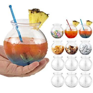 Imagem de Stock Your Home Tigela de peixe de plástico 473 ml (12 unidades) 10 cm – Tigelas de hera de plástico – Vasos inquebráveis – Ótimo para jogos de carnaval infantis, doces, brindes de festa, centros de mesa e decorações