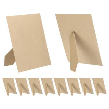 Imagem de PATIKIL Pacote com 10 cavaletes para porta-retratos, 20 x 25,4 cm, porta-retratos de substituição, cavalete traseiro para quadros de fotos, azulejos, álamo