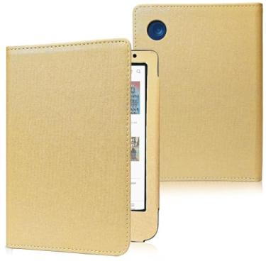 Imagem de JKhandy Capa para Kobo Clara BW (modelo N365)/Kobo Clara Color (modelo N367) versão 2024, capa protetora de couro PU com fecho magnético, cáqui