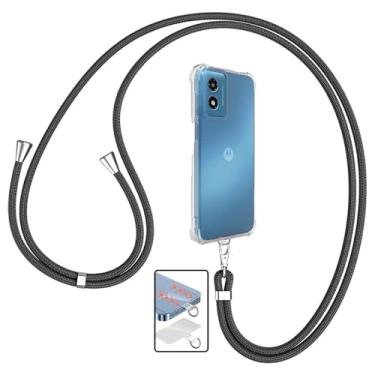 Imagem de Capa Anti Impacto com Cordão para Motorola Moto G34, Alça Ajustável