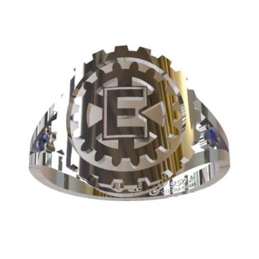 Imagem de Anel De Formatura De Engenharia Mecânica Em Prata 950k - Vieira Cruz J