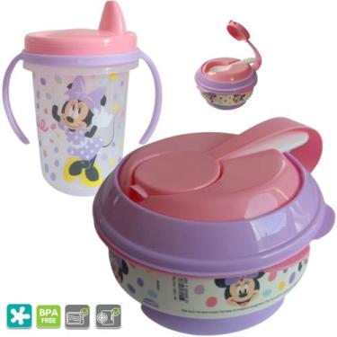 Imagem de Kit Refeição Infantil Treinamento Copo 320ml Pote Papinha - Plasutil