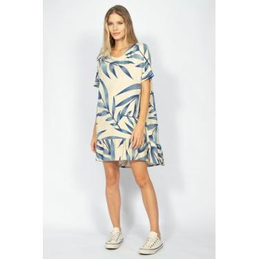 Imagem de Vestido Curto Amazonia Vital Malha Mullet Amplo Bambu Azul