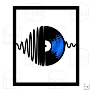 Imagem de Quadro de Parede Decoração Musica Disco de Vinil 50x40cm - Linha Preta