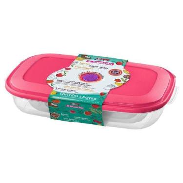 Imagem de Conjunto Com 3 Potes Retangular De Plástico Sanremo
