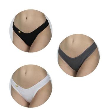 Imagem de Kit 10 Calcinhas Fio Lisa Conforto Lingerie Tanga Íntima - Bella Fiore