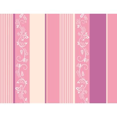 Imagem de Papel de Parede Quarto Feminino Menina Listrado Rosa e Lilás LT25 3MET