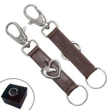 Imagem de Chaveiro SLIM Country Pingentes Personalizado Cavalo Coração Fecho Mos