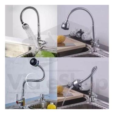 Imagem de Torneira De Cozinha Gourmet Metal De Bancada/parede Alavanca - oem