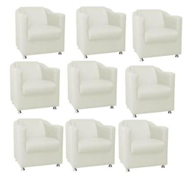 Imagem de Kit 09 Poltrona Cadeira Decorativa Tilla   Para Sala de Estar Recepção