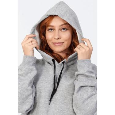 Imagem de Blusa Moletom Canguru Feminino  - rv3 confecção, Cinza, P