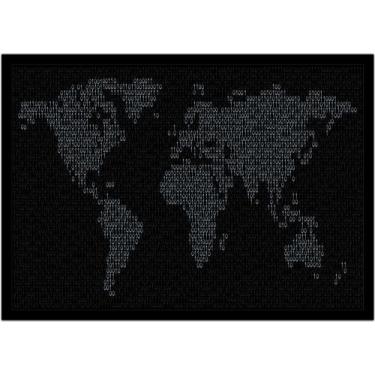 Imagem de Quadro Decorativo Mapa-Múndi Artístico Digital Informática Sala Escrit