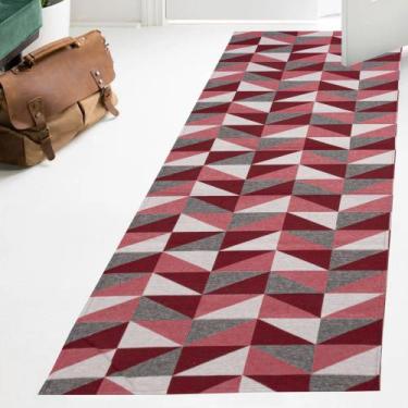 Imagem de Tapete Passadeira Geométrico Jacquard Emborrachado Antiderrapante 2,00
