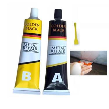 Imagem de Super Cola Epoxi Reparo Metal Aço Aluminio Vazamento Rachadura Resiste