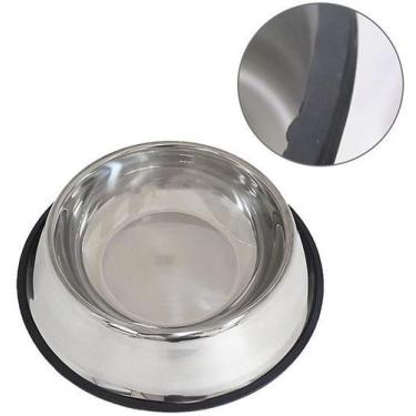 Imagem de Comedouro / bebedouro inox com pé antiderrapante 600ml - 20 COMERCIAL