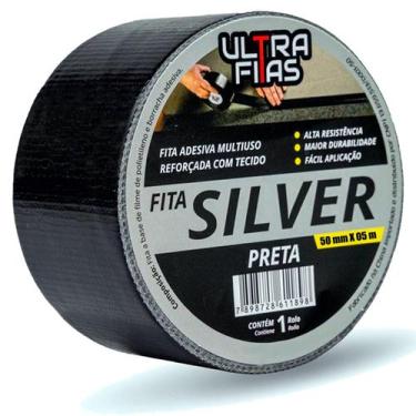 Imagem de Fita Adesiva Multiuso Silver Tape 50 mm X 05 Metros - Preta - Ultra Fi